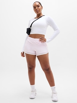 Mesh Racer Run Mid Rise 4" Short - Pink - image 4