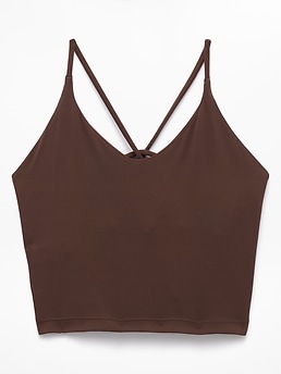 Athleta Transcend Thin Strap Crop Bra - Brown (Woodland)