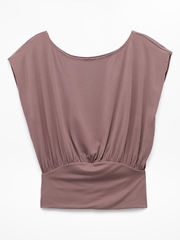 Athleta Dream Drape Tee - Brown (Driftwood)