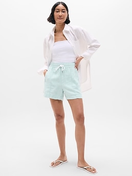 Retreat Linen Mid Rise 4" Short - Blue - image 2