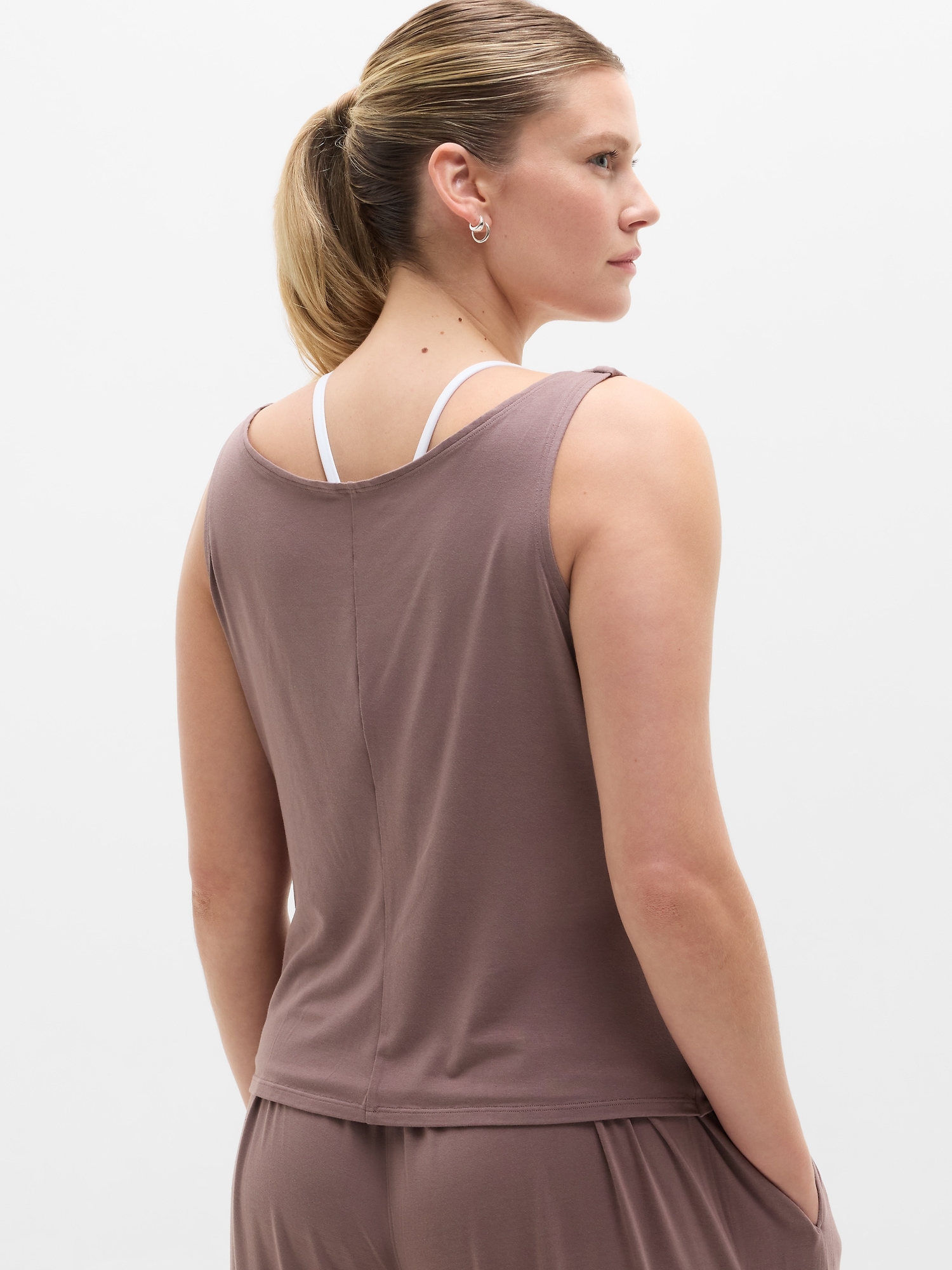 Athleta Dream Drape Tank - Brown (Driftwood)