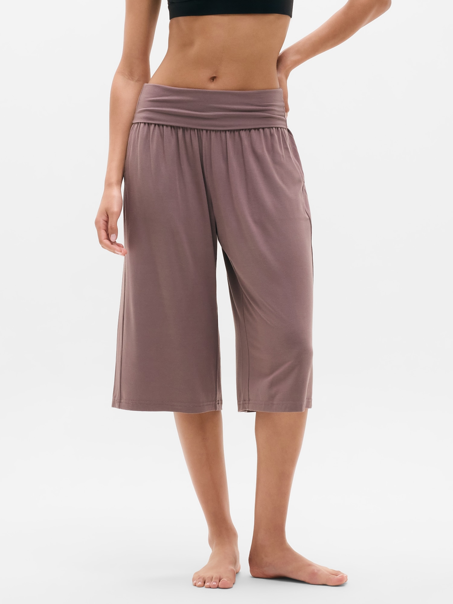 Dream Drape Mid Rise Crop Pant - Brown