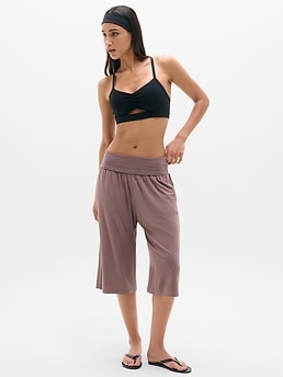 Dream Drape Mid Rise Crop Pant - Brown - image 2