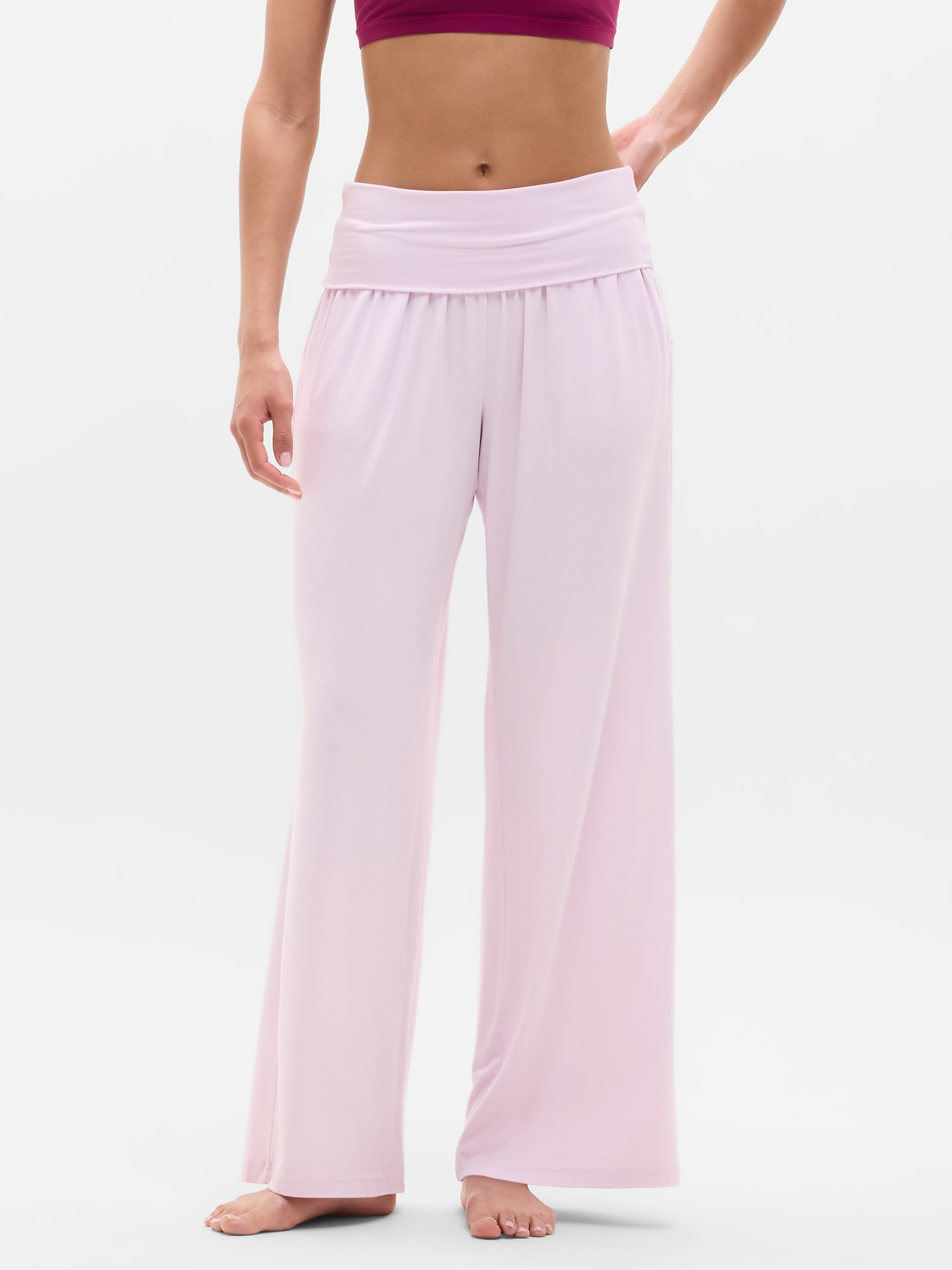 Dream Drape Mid Rise Pant - Pink