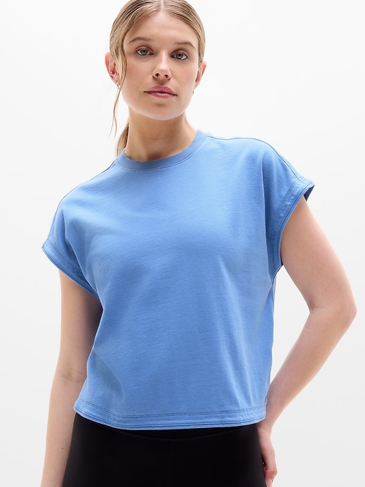 Image number 1 showing, Airy Cotton Terry Sweatshirt Tee