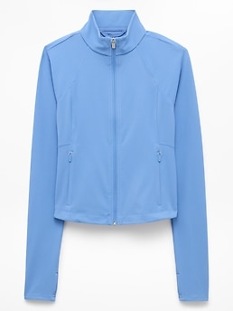 Athleta Salutation Crop Jacket - Blue (Waterfall)