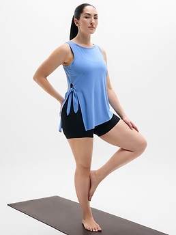 Move With Ease Asym Tie Tank - Blue - image 4