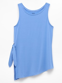 Athleta Move With Ease Asym Tie Tank - Blue (Waterfall)
