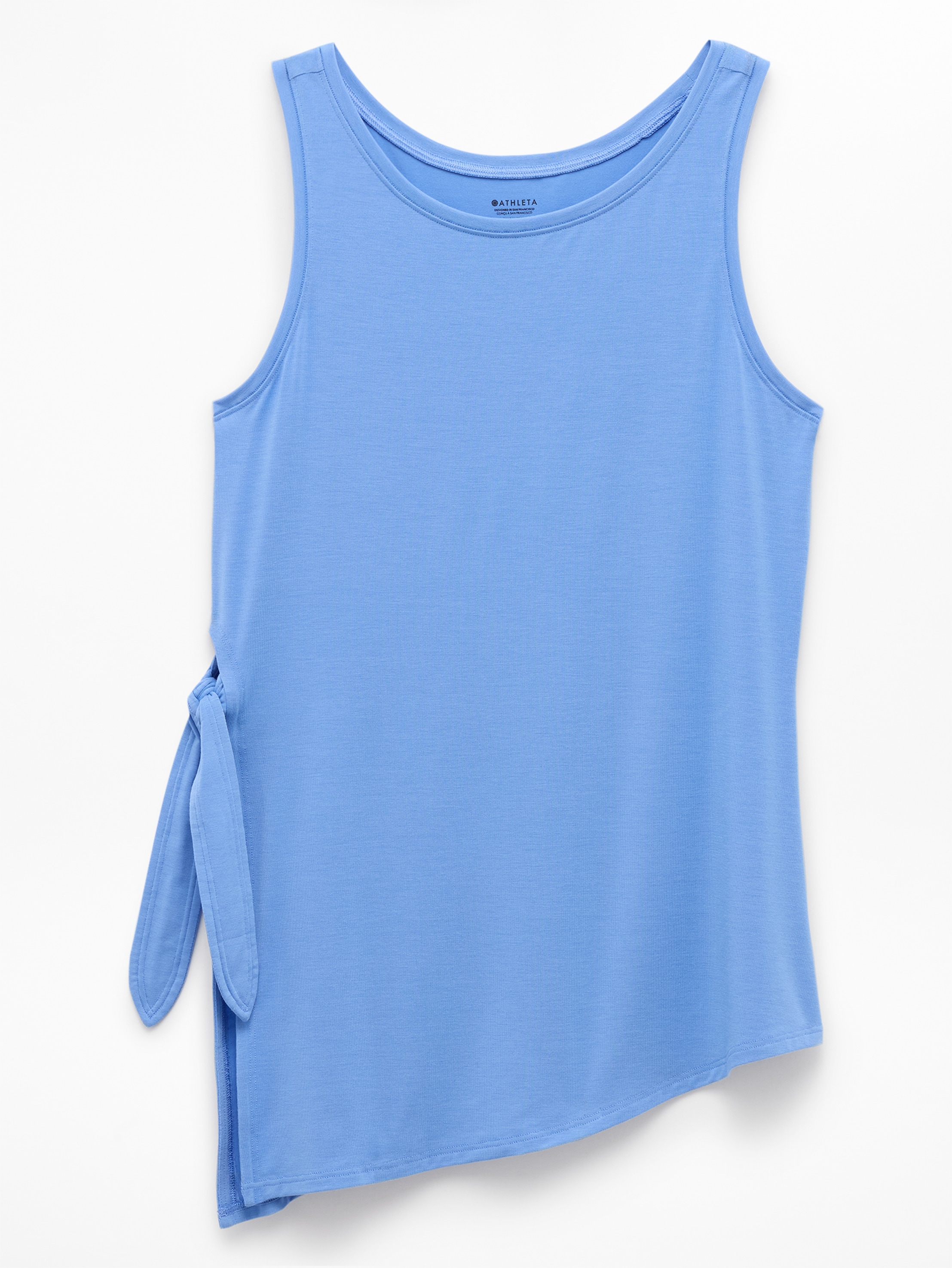 Athleta Move With Ease Asym Tie Tank - Blue (Waterfall)