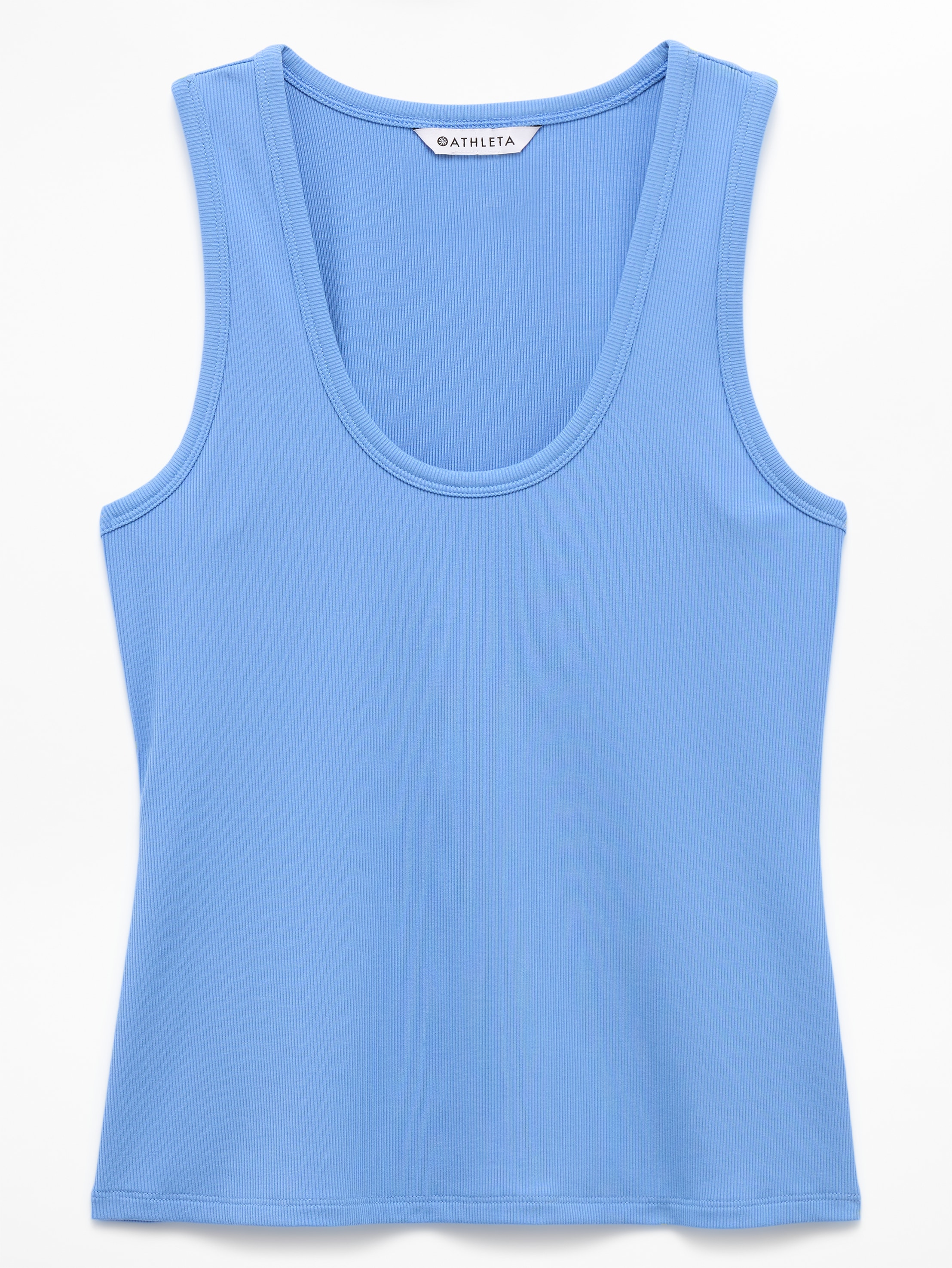 Athleta Signature Rib Scoop Tank - Blue (Waterfall)