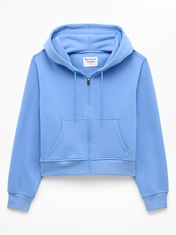 Athleta Forever Fleece Full Zip Sweatshirt - Blue (Waterfall)