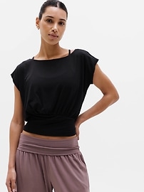 Athleta Dream Drape Tee - Black (Black)