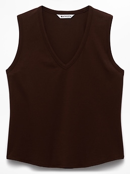 Athleta Foundation V-Neck Tank - Brown (Woodland)