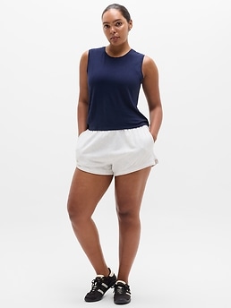Getaway Linen Blend Muscle Tank - Blue - image 4