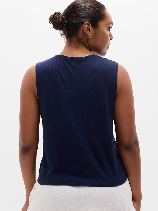 Image number 6 showing, Getaway Linen Blend Muscle Tank