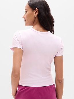 Signature Rib Crop Tee - Pink - image 3