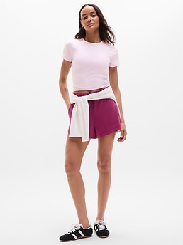 Signature Rib Crop Tee - Pink - image 2