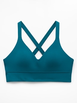 Athleta Perfect Form Longline Bra A-C - Green (Coastal Teal)