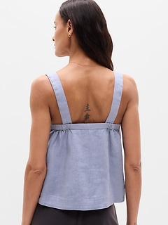Athleta Retreat Linen Tank - Blue (Storm)