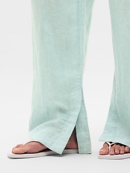 Retreat Linen High Rise Wide Leg Pant - Blue - image 4