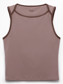 Athleta Transcend Open Back Muscle Tank - Brown (Driftwood/Woodland)