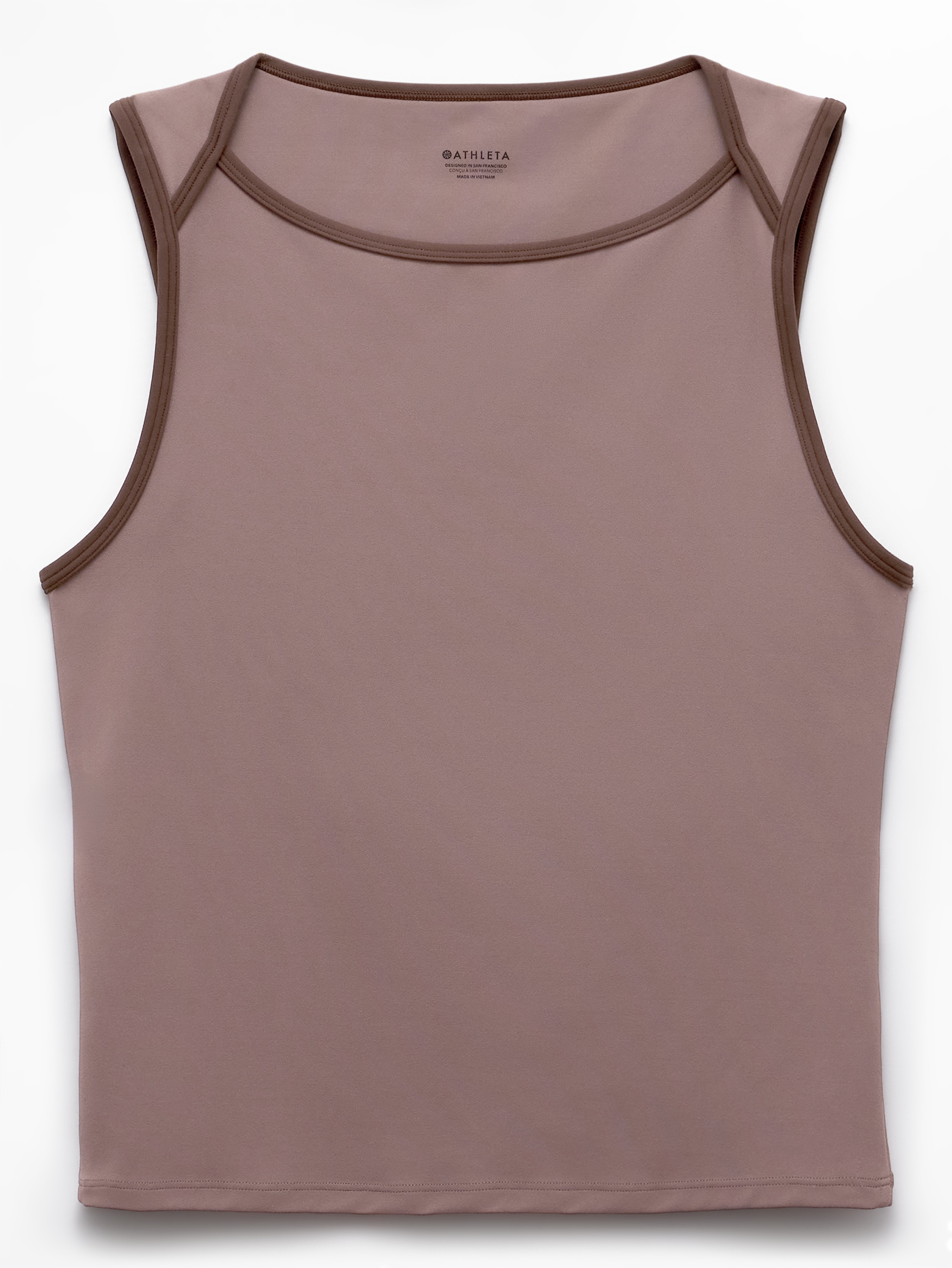 Athleta Transcend Open Back Muscle Tank - Brown (Driftwood/Woodland)