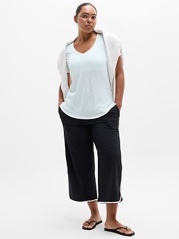 Breezy Scoop V-Neck Tee - Blue - image 4