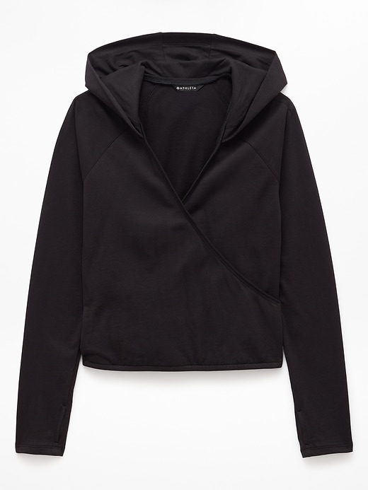Image number 7 showing, Airy Cotton Terry Wrap Hoodie