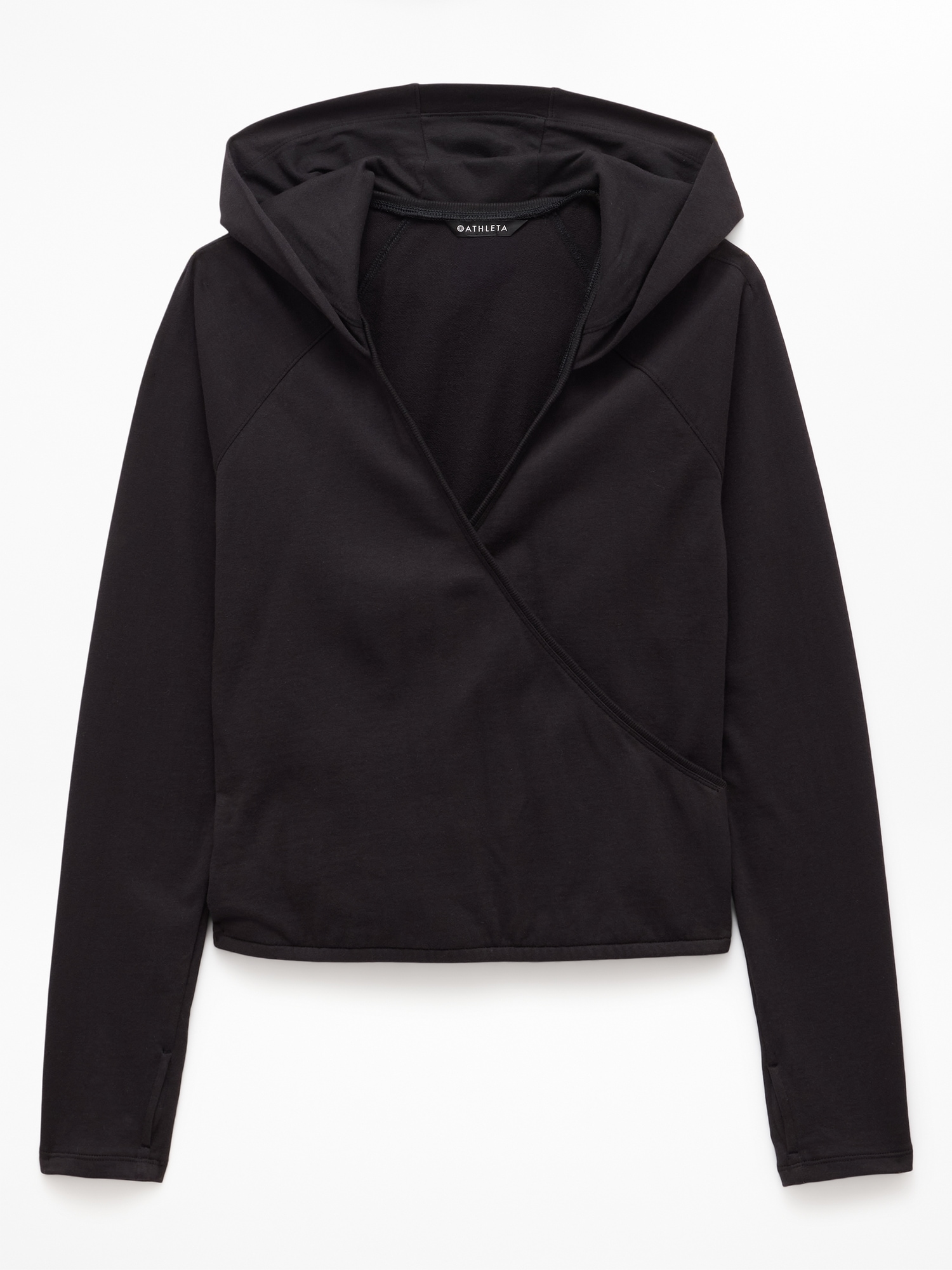 Airy Cotton Terry Wrap Hoodie