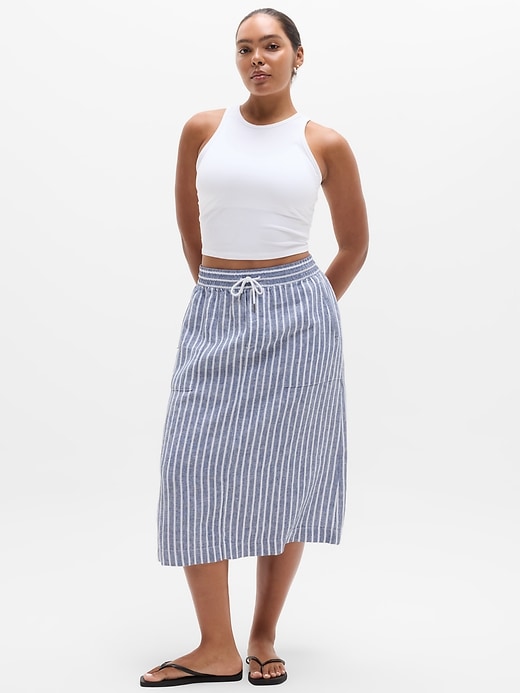 Image number 1 showing, Retreat Linen Midi Skirt