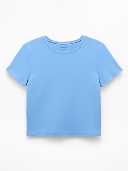 Athleta Transcend Open Back Tee - Blue (Waterfall)