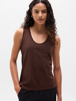 Athleta Favorite Cotton Tank - Brown (Woodland)