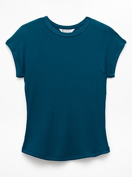 Athleta Perfect Rib Tee - Green (Coastal Teal)