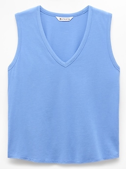 Athleta Foundation V-Neck Tank - Blue (Waterfall)