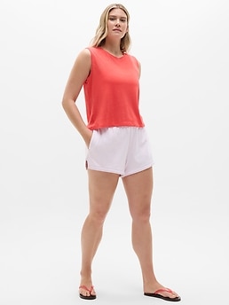 Getaway Linen Blend Muscle Tank - Red - image 4