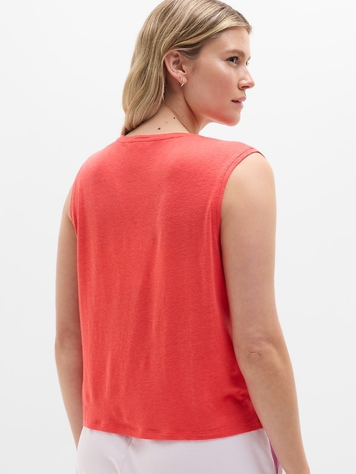 Image number 6 showing, Getaway Linen Blend Muscle Tank