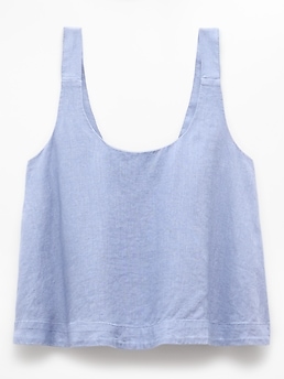 Athleta Retreat Linen Tank - Blue (Storm)