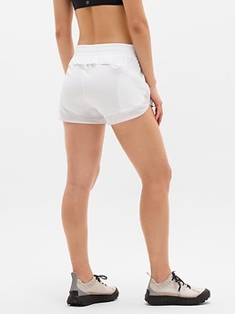 Mesh Racer Run Mid Rise 4" Short - White - image 3