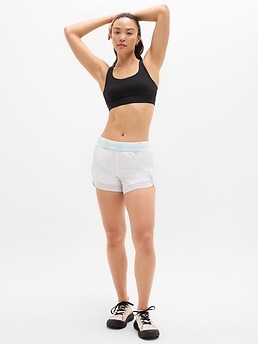 Mesh Racer Run Mid Rise 4" Short - White - image 2