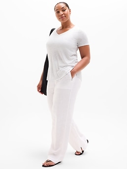 Breezy Scoop V-Neck Tee - Gray - image 4
