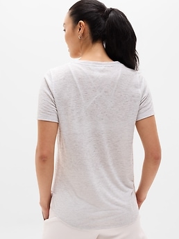 Breezy Scoop V-Neck Tee - Gray - image 3