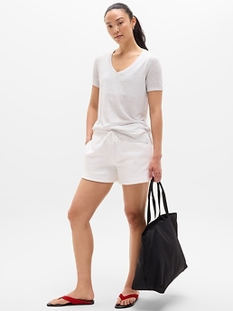 Breezy Scoop V-Neck Tee - Gray - image 2