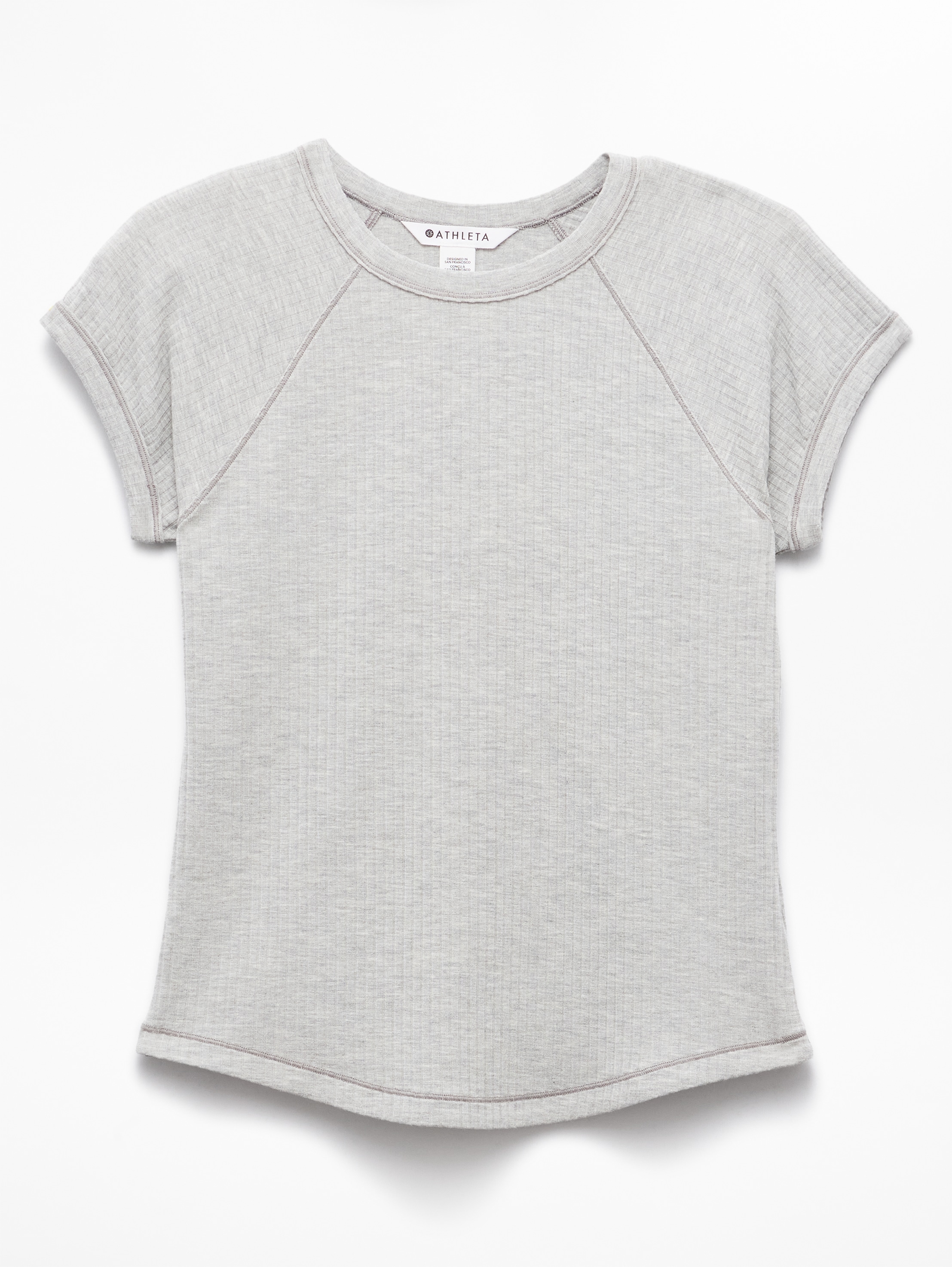 Athleta Perfect Rib Tee - Gray (Grey Heather)