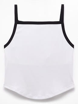 Athleta Signature Rib Apron Support Top - White (Bright White/Black)