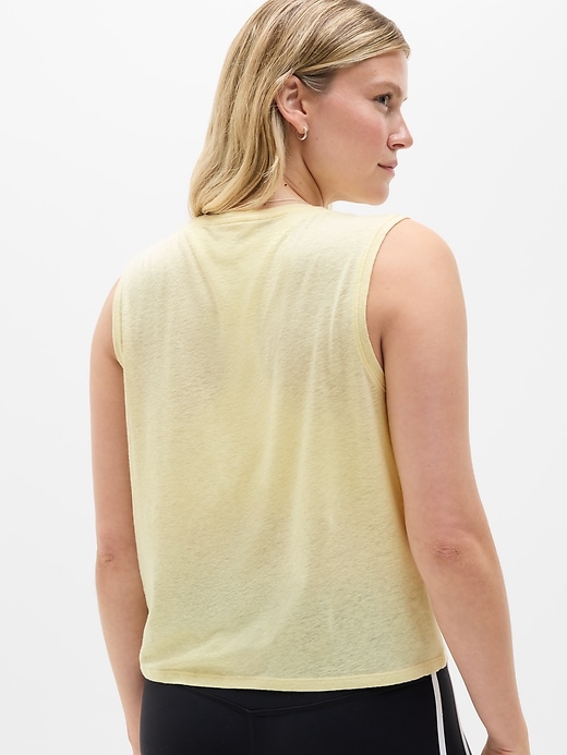 Image number 6 showing, Getaway Linen Blend Muscle Tank