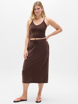Seasoft Midi Skirt - Brown - image 4