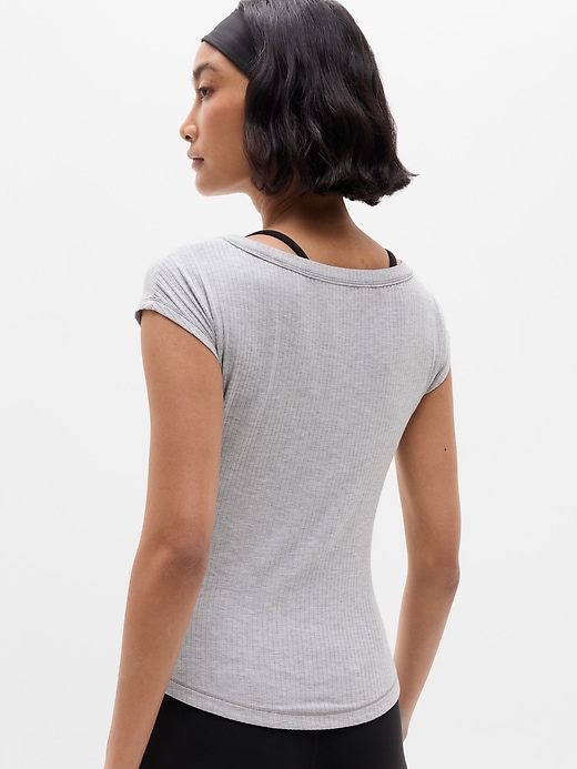 Image number 3 showing, Perfect Rib Boatneck Tee