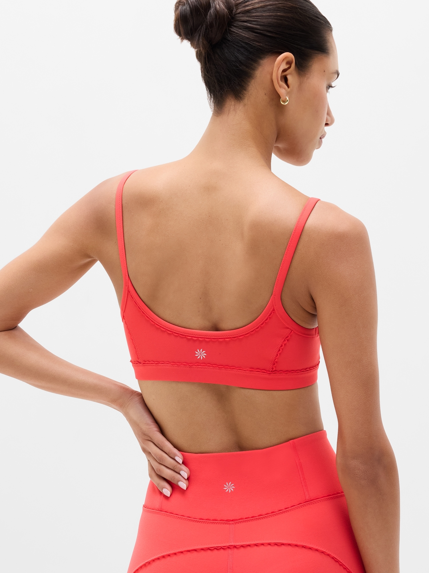Square Neck Picot Sports Bra A-C