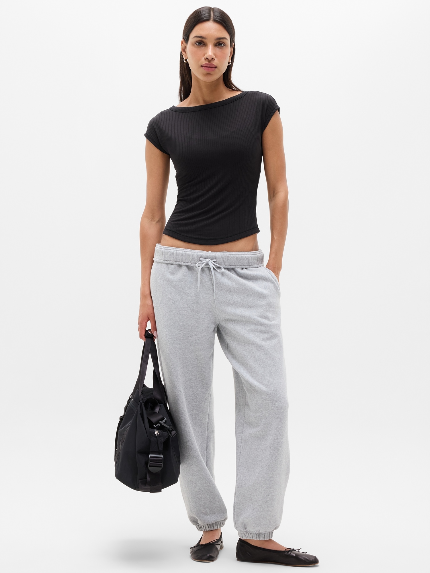 Женская футболка Athleta Perfect Rib Boatneck, цвет: Чёрный — фото 2