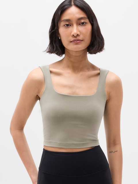 Transcend Square Neck Crop Sports Bra A-C